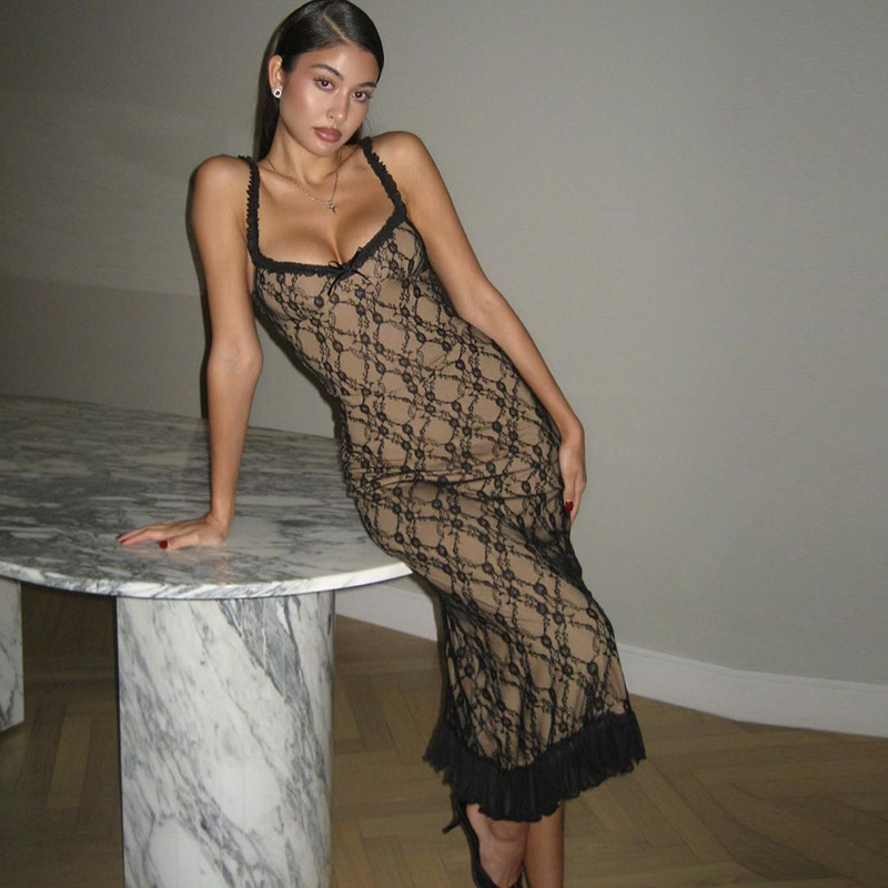 Chilldressy™ Lace Bow Front Slim Dress