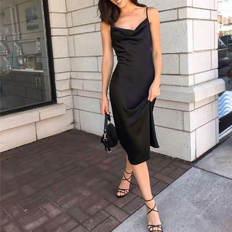 Chilldressy™ Sexy Satin Slip Dress | Spaghetti Strap Slit Midi Dress