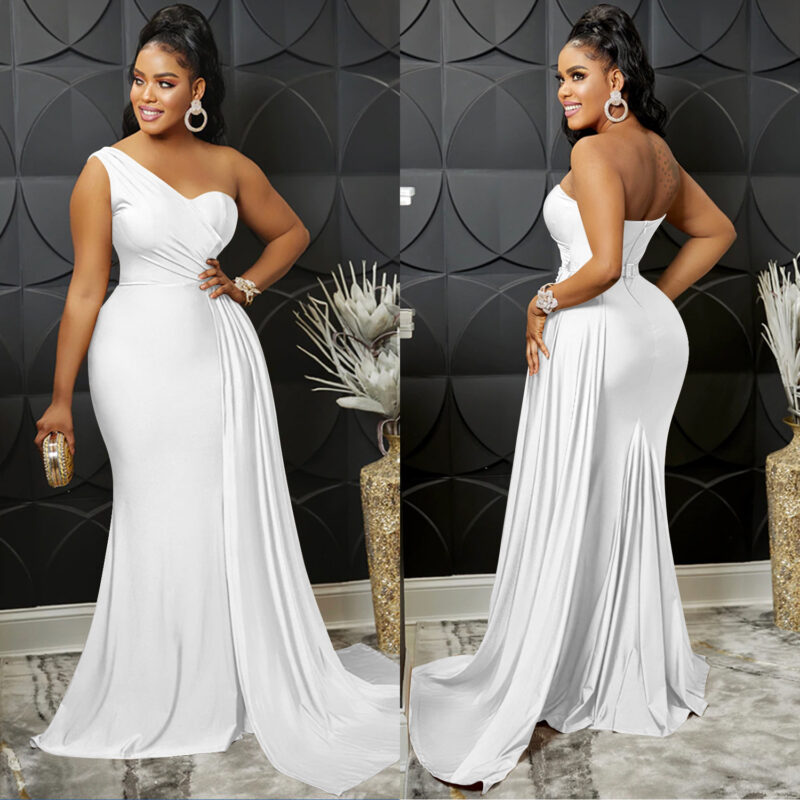 Sexy And Tight One Shoulder Dress Maxi Dress