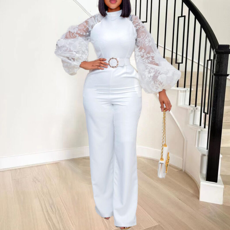 Chilldressy™ Mesh Belt Slim Wide Leg Jumpsuit