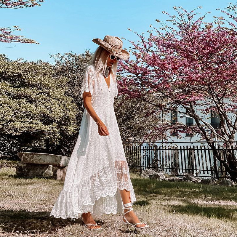 Chilldressy™ Floral Eck Slim Midi Dress