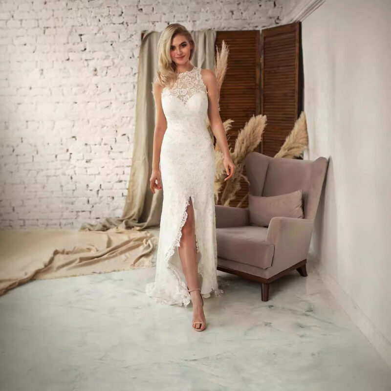 Chilldressy™ Sleeveless Halter Lace Maxi Dress