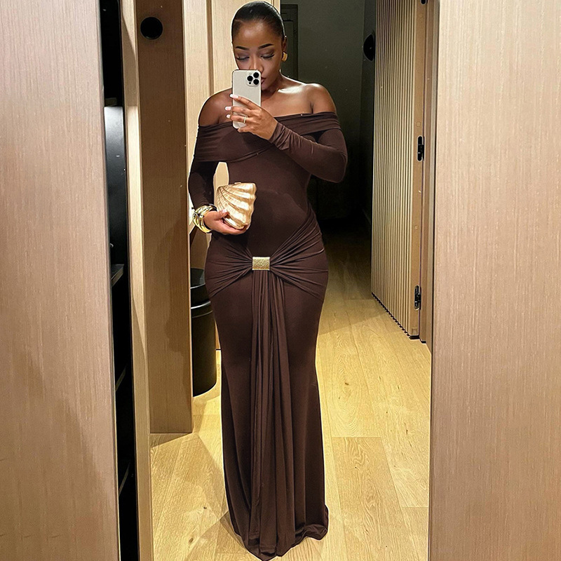 Chilldressy™ One-Shoulder Long Sleeve Dress