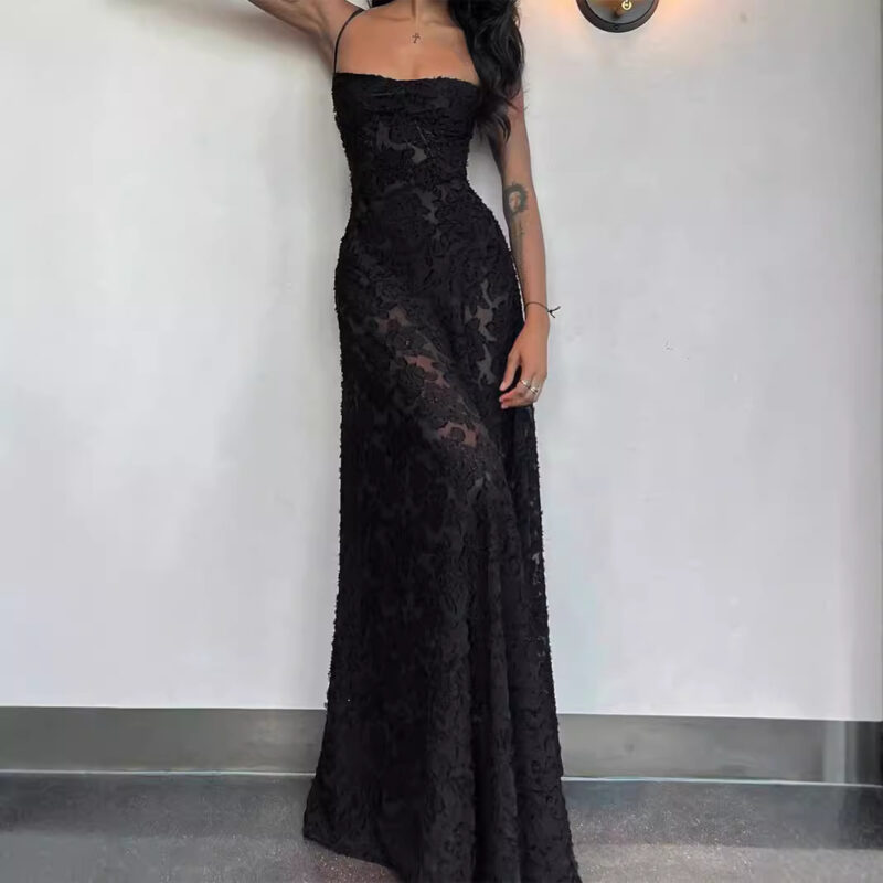 Chilldressy™ Elegant Sheer Lace Maxi Dress | Sexy Backless Evening Gown