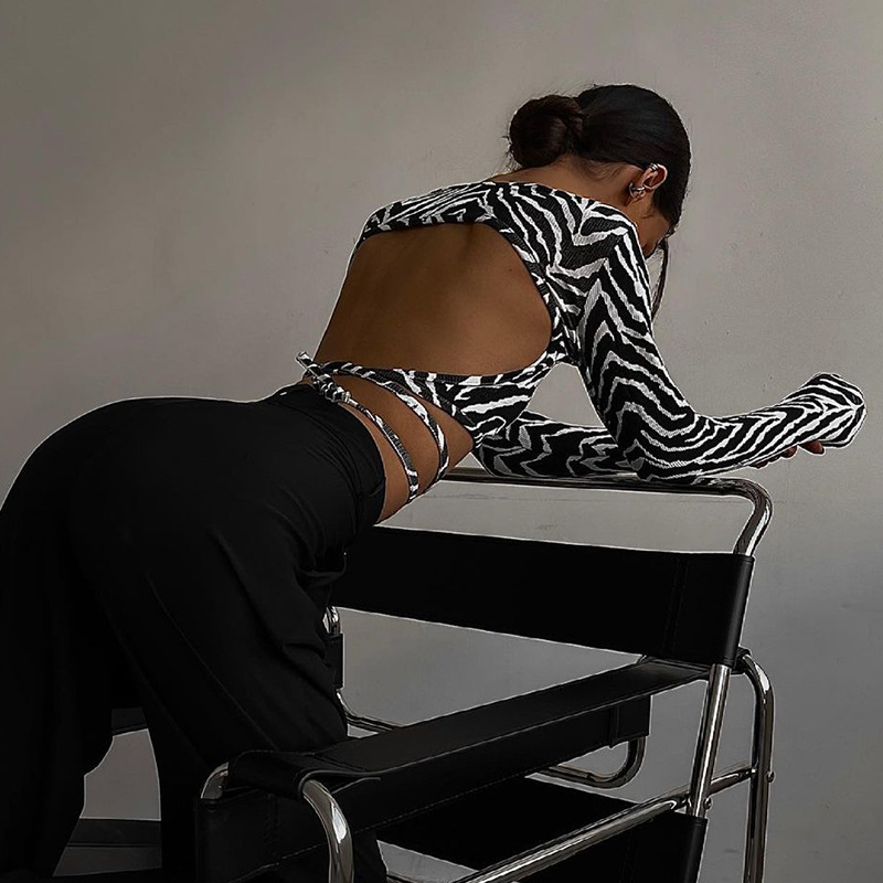 Chilldressy™ Strappy Zebra Pattern Top