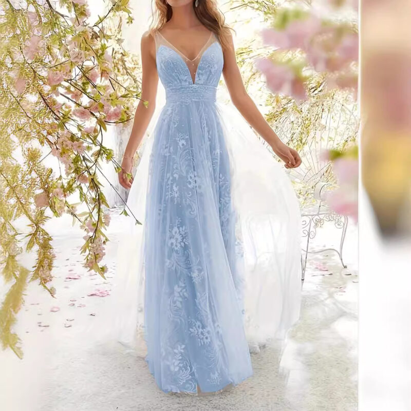 Chilldressy™ Sleeveless Lace Deep V Eck Maxi Dress