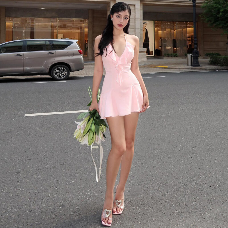 Chilldressy™ Retro Halter Mini Dress