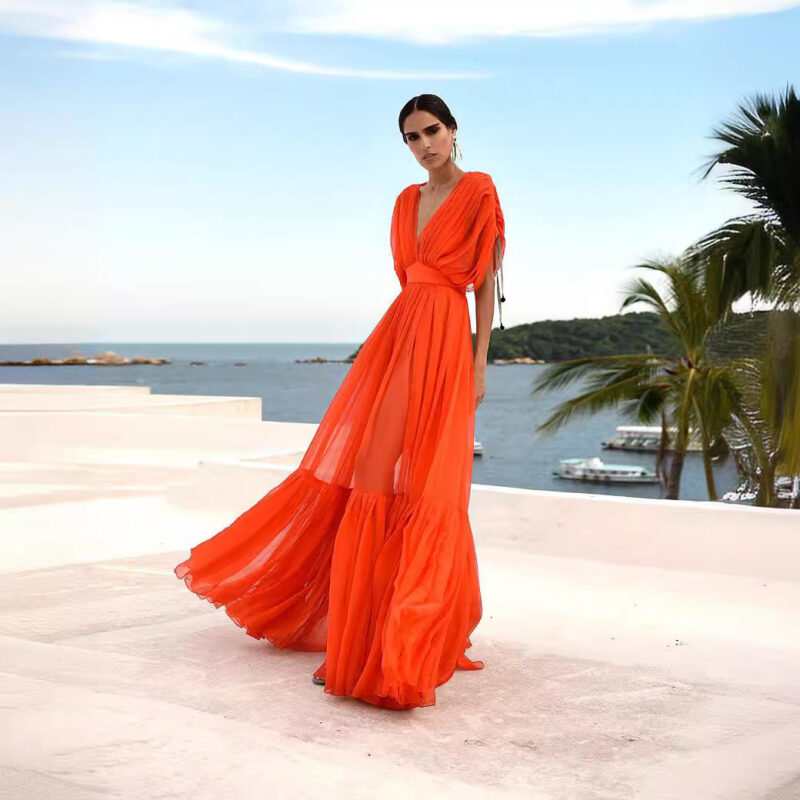 Chilldressy™ Eck Slim Maxi Evening Gown