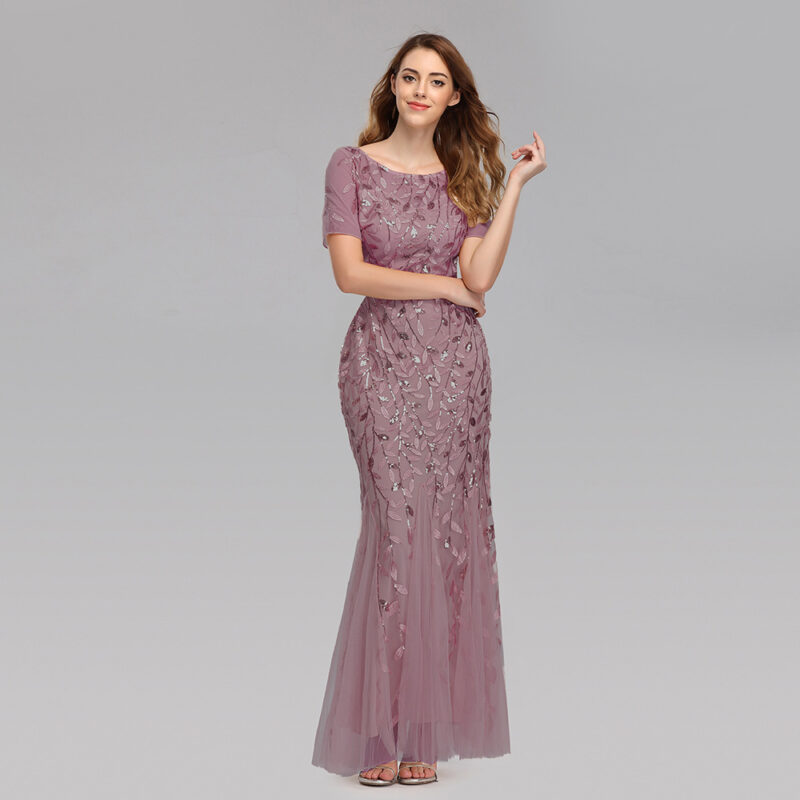 Chilldressy™ Floral Sequin-Embroidered Evening Gown | Elegant Mermaid Party Dress