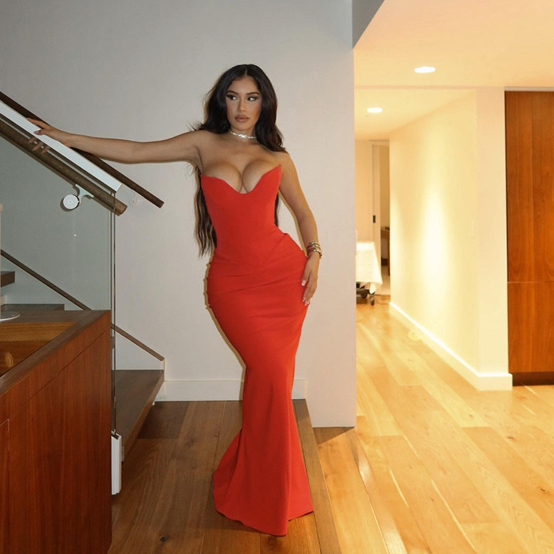 Chilldressy™ Fishbone Off-Shoulder Maxi Dress