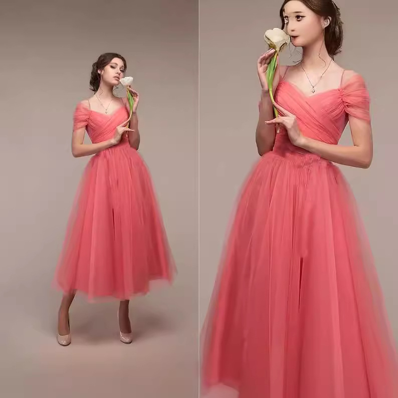 Chilldressy™ One Shoulder Mesh Bridesmaid Dress