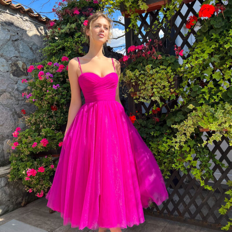 Chilldressy™ Romantic Tulle Midi Dress | Spaghetti Strap Gown